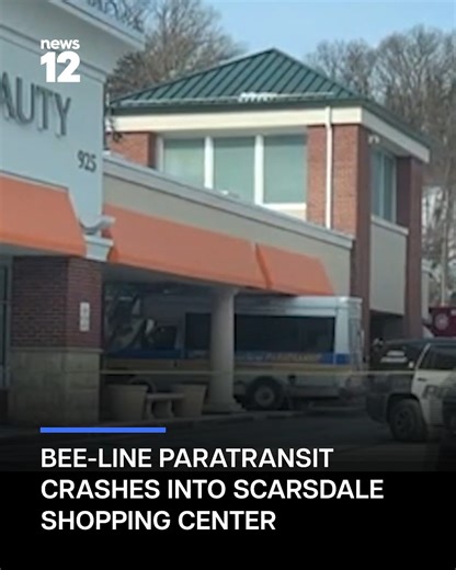 BUS CRASH: A Bee-Line bus crashed into a shopping center in Scarsdale early Saturday afternoon. https://bit.ly/4r0smKJ | News 12 Westchester