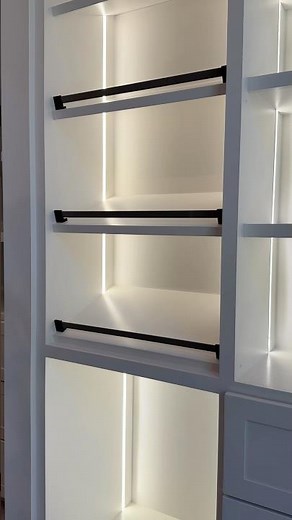 Installing shoe rails in this master closet build. #carpentry #woodworking