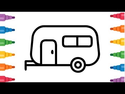 Draw and Paint a Beautiful Caravan 🚐 | Easy Drawing and Coloring for Kids 🎨✨