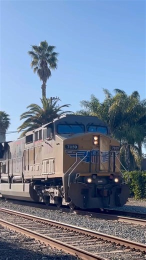 Union Pacific freight train with a AC6000CW leader and with a very friendly crew
