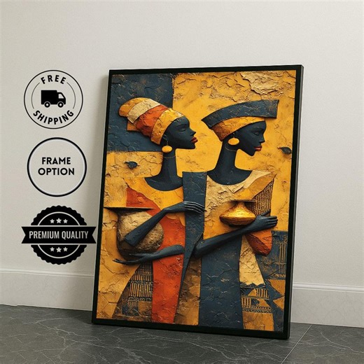 Abstract Tribal Art Canvas African Inspired Textured Painting - Etsy