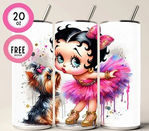 Betty Boop Cute Girl , 20 Oz PNG for Wrap Tumbler ,cute Girl Sublimation ,cute Girl Png, 4 Png Bonus, Watercolor Painting, Mix Media - Etsy