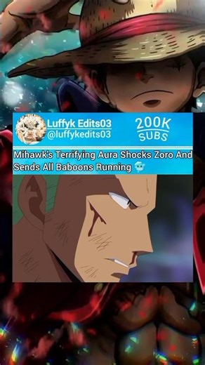 Mihawk's Terrifying Aura Shocks Zoro And Sends All Baboons Running #zoro #mihawk #onepiece