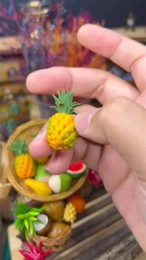 miniature pineapple 🍍 #shortsfeed #dollhouse #barbie #youtubeshorts #miniature #short #mini