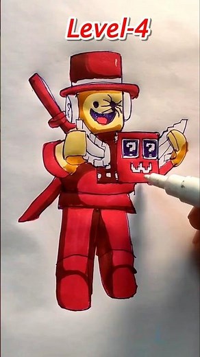 Drawing Sammy in different level 1-7 #drawing #art #roblox #howtodraw #tutorial #sammy