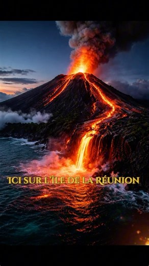 Le volcan de La Réunion qui rencontre l’océan 🌋