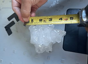 Near record-breaking hailstone falls in Virginia during severe storms, tornado warning