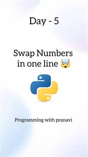 Swap Numbers in one line 😱#shorts#viral#trending_shorts_on_youtube#python#shortfeed#trendingshorts