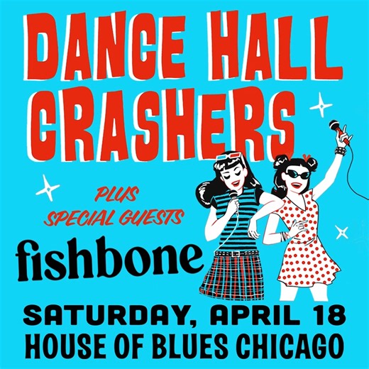 Sweet Home, Chicago… last time we were in town, we had a blast at @riot_fest .. so had to schedule a proper headline show at @hobchicago on Saturday April 18, 2026… to make it extra fun, we are bringing @fishbonesoldier … This is a Windy City return you know you need to be at! Ticket pre-sales available Thursday at 10am CT using code DHCCHICAGO and general on-sales, Friday at 10am CT. https://www.ticketmaster.com/event/0400635CB7197781 | Dance Hall Crashers