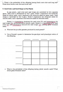 Genetics Probability Questions1. Coat Color and Tail Lengthc... | Filo