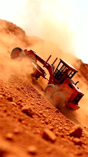 Grader Power! Heavy Equipment Kicks Up Massive Dust Clouds! 🚜💨