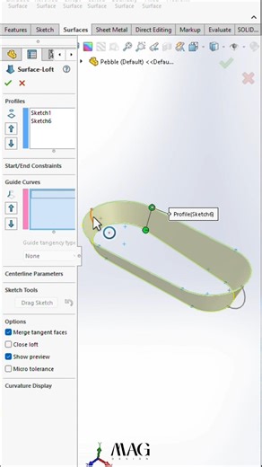 Lofted Surface In SolidWorks 💡✨ #solidworks #cad #mechanical #engineering #design #loft #viral