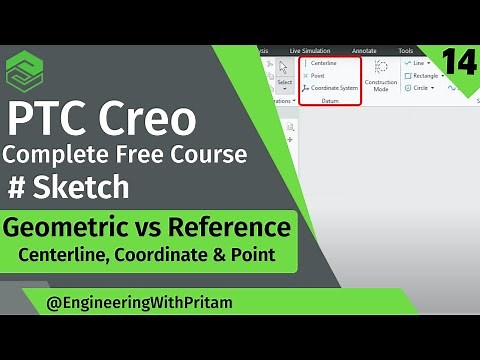Geometric vs Reference in PTC Creo | Center Line, Point and coordinate System | #14