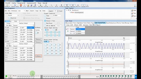 K3163i Kingsine relay test kit - Test df/dt, dv/dt , (ROCOF) in Analog and IEC61850 SV mode