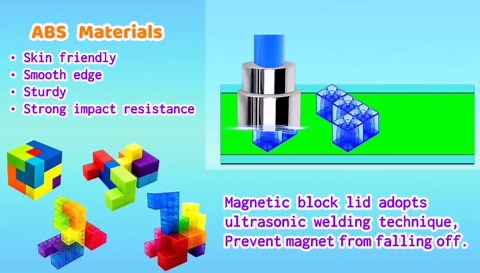 Kids Magnetic Building Blocks Magic Magnetic 3D Puzzle Cubes Set of 14 Multi Shapes with 108 Guide Cards, Parent-Child Interactive Children's Educational Toys
