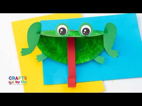 Paper plate frog craft for kids