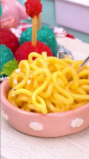 Mini Noodles with Cheese Powder🍜 Satisfying ASMR Mini Food #shorts #asmr #miniature #minifood