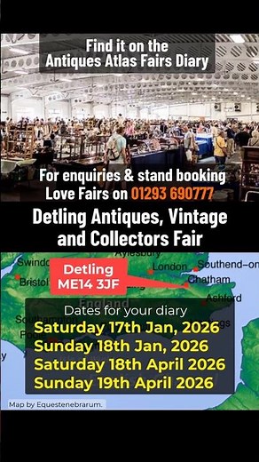 The Detling Antiques, Vintage & Collectors Fair Sat 17th , Sun 18th Jan 2026. #antiquefair #antiques