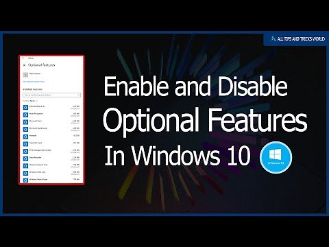 How To Enable And Disable Optional Features in Windows 10 In 2020 ✔✔✔