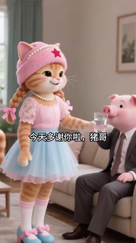 胖橘猫变装去面试啦