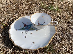 Vintage Lefton Masonic Star Snack Plate With Cup, Order of the Eastern Star, Scalloped Gold Trim, Snack Set - Etsy