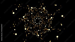 particles explosion with transparent png background (alpha channel). Shock wave, burning light hot sparks in center. Seamless loop 3d air animation. Deep magical bang. Slow motion fire transition