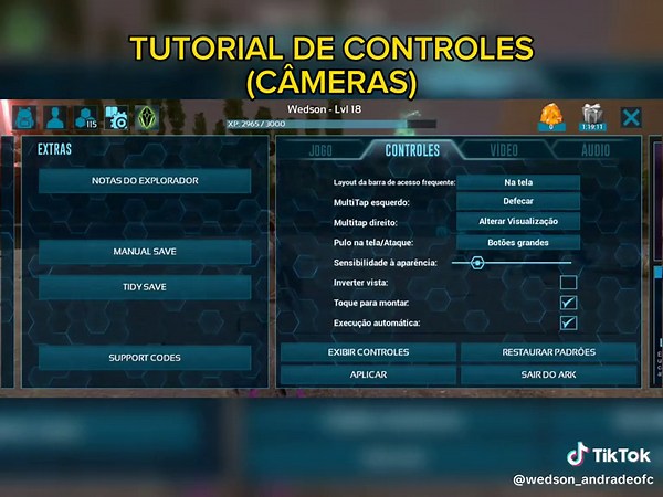 Tutorial de controles de câmeras no ark mobile #ark #arksurvival #arksurvivalevolved #controles #câmeras #tutorial #iniciantes