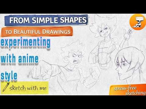 Experimenting with Anime Style – Simple Shapes & Playful Perspective for Beginners 🎌✨