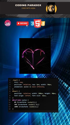How to Code a Heart Animation (HTML/CSS)Learn CSS Animations: Heart TutorialHTML & CSS Project