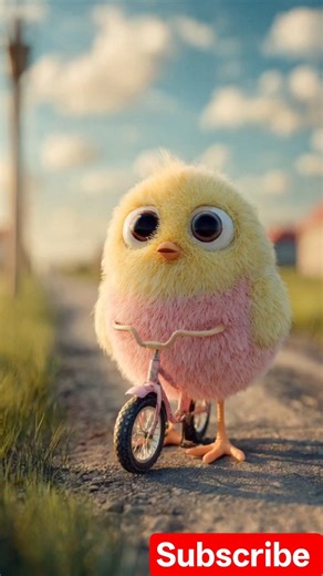 yellow Chick lerning bycle 😱 # viral #shorts