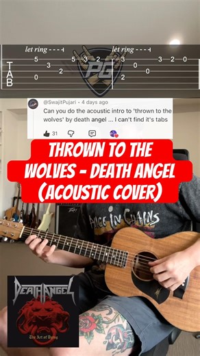 Thrown to the Wolves - Death Angel (Acoustic Guitar Intro Cover with TABS)
