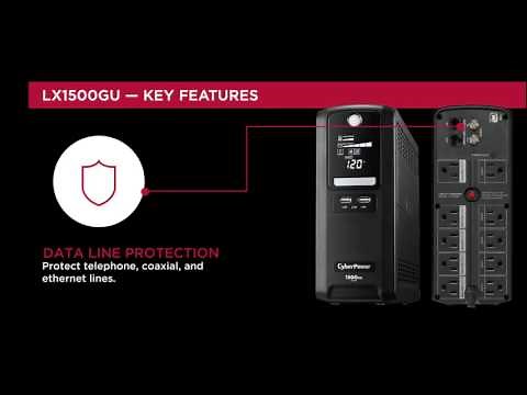 CyberPower 1500VA 10 Outlet UPS Battery Back Up LX1500GU FC