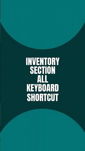 Keyboard Shortcuts for Inventory