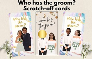 Bridal Shower Game - Who Has the Groom? Scratch off Cards, Custom With Groom's Face & Celebrity Faces Engagement Party Game Scratcher - Etsy