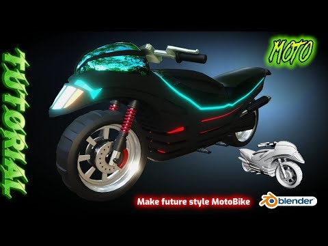 Blender 3D futuristic Motorcycle 🛵