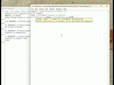 Uso del IDLE de Python y ejemplo de ejercicio secuencial