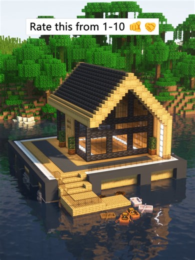 Modern Lake House🏠#minecraft #tutorial | minecraft