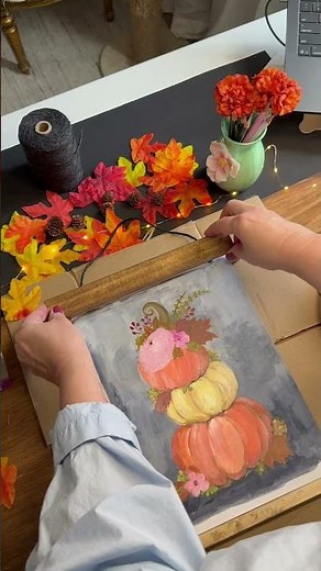 The Secret to Painting Cozy Pumpkins 🍂 #falldecor #easypainting #shorts
