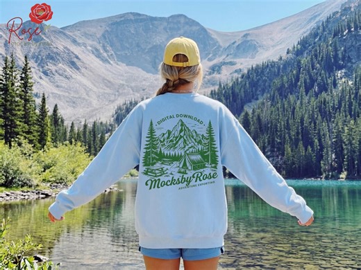 Light Blue Gildan 18000 Sweatshirt Back Mockup, Hiking Camping G180 Sweater Mockup (digital Download) - Etsy
