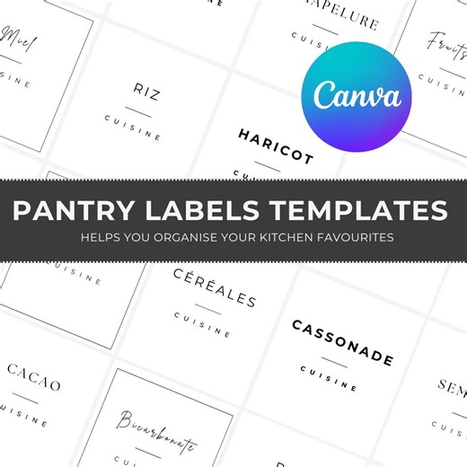 Set of Personalized Kitchen Labels for Pantry Organization - Etsy