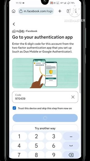 Go to your authentication app Facebook Two Fector Authentication Problem Fix