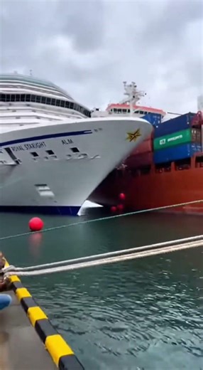 Shocking Cruise Ship Collision: Massive Vessel Smashes Into Container Ship!