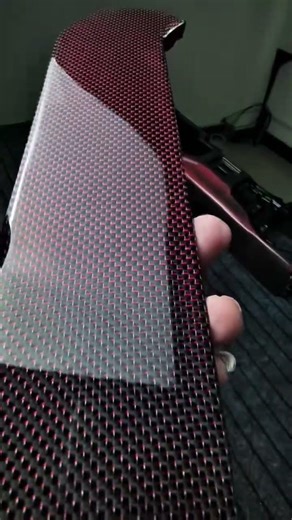 Red & Black Metallic Weave Carbon Fiber Interior Trim