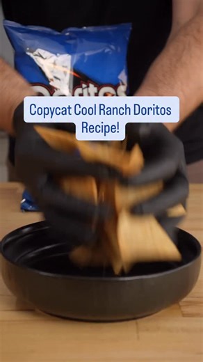Copycat Cool Ranch Doritos Recipe! Super easy to make, just screenshot the ingredients and share! #easyrecipes #doritos #homemadechips #gamedayfood #superbowl | Noflakeysalt