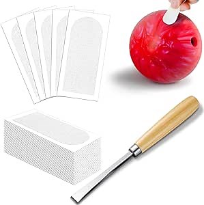 Chumia 80 Pcs White Bowling Tape Thumb Hole Insert Tape Finger Grip Pre Cut Bowling Insert Tape Protective Accessories for Bowlers Sport Workout, 0.98 x 2.36 Inches