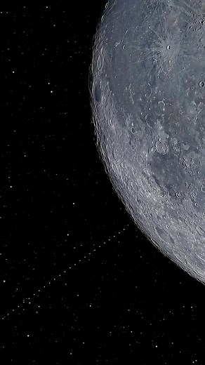 Strange lights were seen crossing the Moon in space moving in a perfect line. Many people think these lights could be Starlink satellites traveling in orbit. Have you ever spotted something like this in the night sky? #space #SpaceX #NASA #fblifestyle | Cosmic Adventure