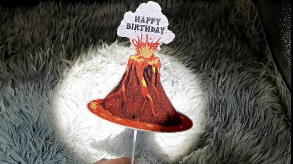 Volcano Cake Topper for Boys Girls Dinosaur extinction Magma Lava Volcano Theme Party Supplies Volcano Eruption Happy Birthday Cake Decorations