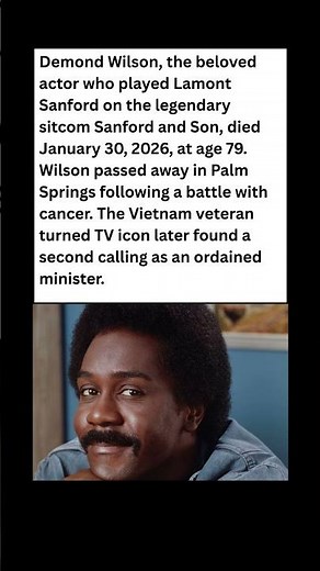 RIP Lamont: Sanford and Son Star Demond Wilson Dies at 79 🕊️ #celebrity #news #shorts