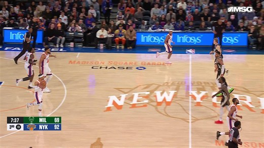 Josh Hart drives to the rim for a dunk