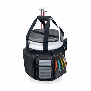 WTVIDAS Fishing Bucket Organizer with Top Cover, lce Fishing Tackle Bag with Rod & Plier Holder, Multi-Pockets for 5 Gallon Bucket Fish Gear & Accessories